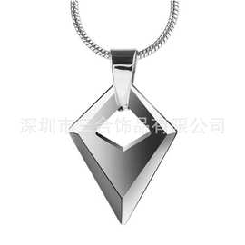 钨钢吊坠 批花几何情侣钨金吊坠 光面钨钢吊坠 欧美手饰品项链