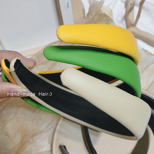 Headband for women, same style as the viral online influencer Xue Li, made of lychee skin material, French-style elegant wide-brimmed simple Korean headwear for outdoor use