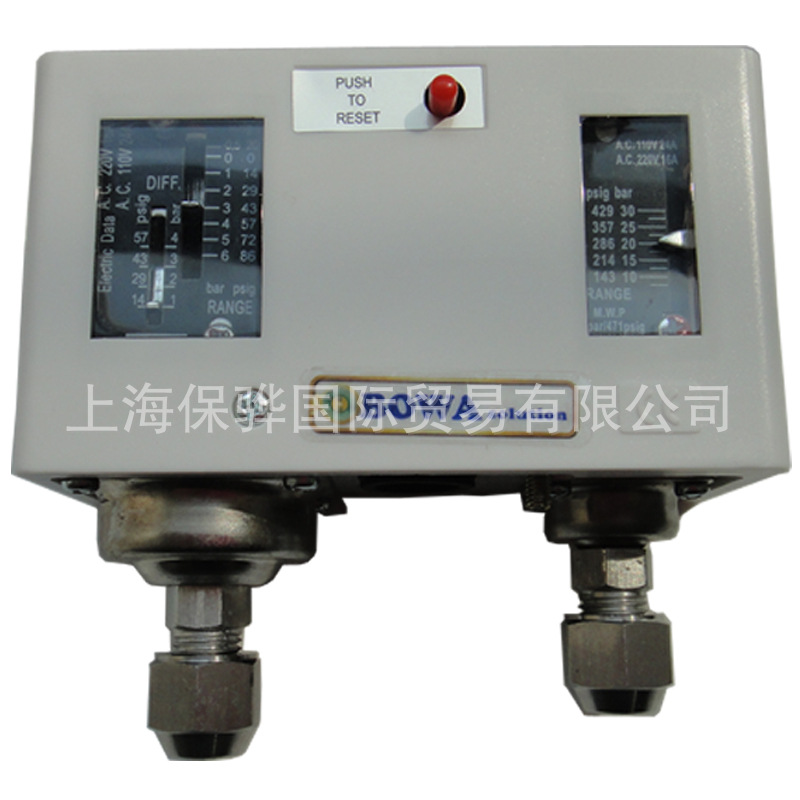 不锈钢接头双压控用于氨(R717)制冷压缩机压缩比控制防止电机过载