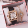 Square set for leisure, quartz women's watch, suitable for import, Birthday gift