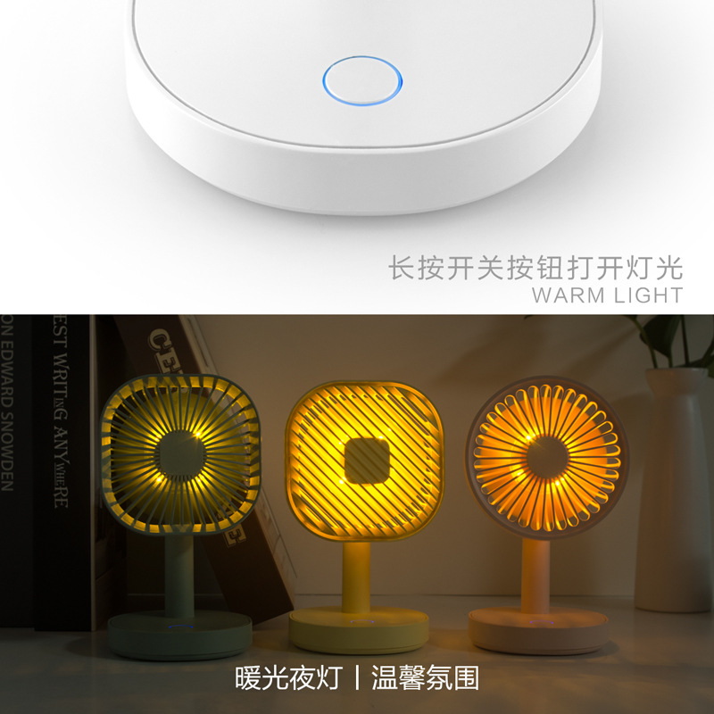 Desktop USB charging mini fan with 3-speed silent oscillating fan for dormitory, office, student bedside