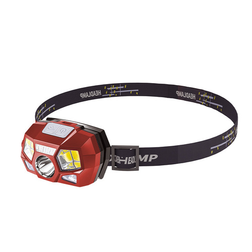 Smiling Shark Mini Rechargeable Headlamp Recommended by Craftsmen Lightweight Headlamp Floodlight Maintenance Headband Flashlight