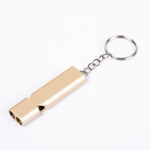 Manufacturer supplies high-frequency whistle, double-barreled whistle, metal outdoor survival whistle, aluminum alloy whistle
