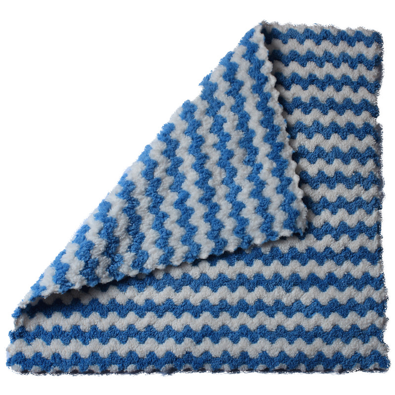 Colorido de doble cara polar paño absorbente paño no fácil de pegar aceite perezoso trapo fregado almohadilla de limpieza de la cocina paño de mano