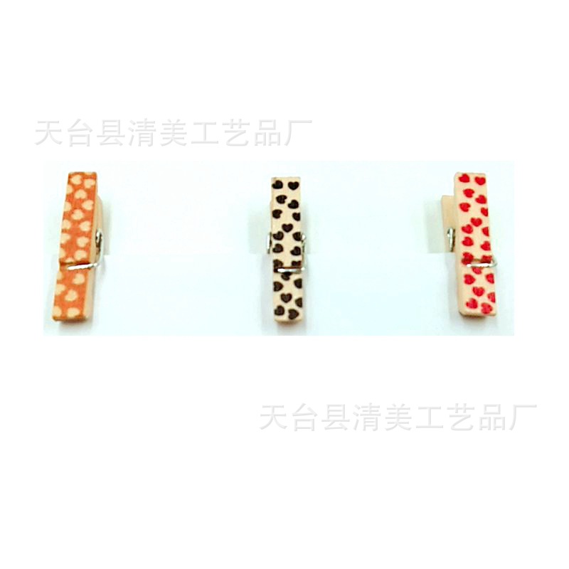 Clip de madera pintada de troncos de 35mm Clip de madera decorativa de madera de bricolaje 50 por paquete