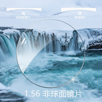 1.56非球面树脂镜片高清近视老花眼镜片加膜加硬绿膜镜片一件代发|ms