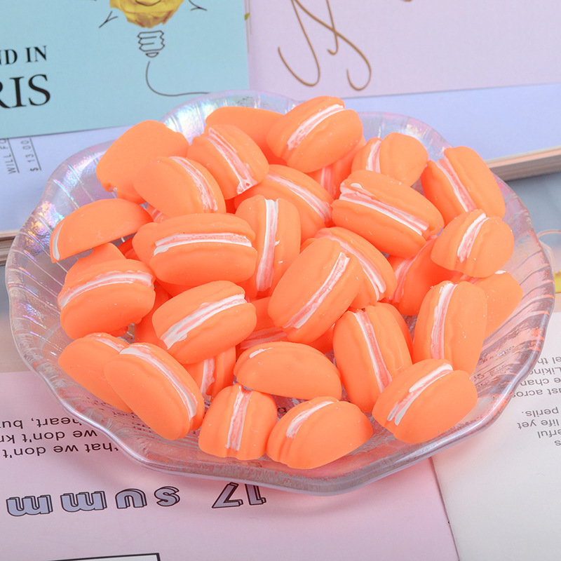 Simulación comida y juego de medio lado macaron resina accesorios de bricolaje pegamento de crema accesorios pequeños accesorios de bricolaje accesorios de resina accesorios pequeños