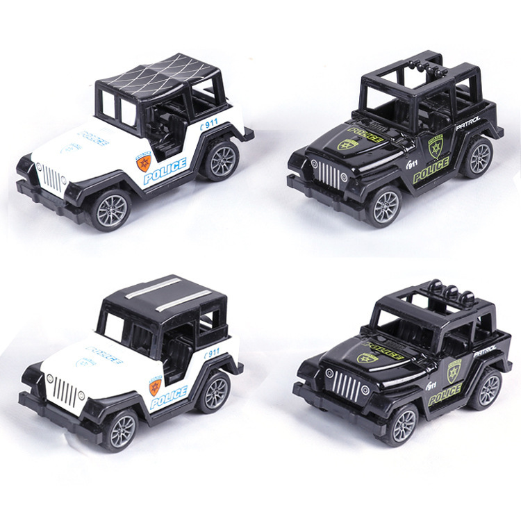 Xingyuanda alloy model car pull back police car simulation police scene suit off-road vehicle children's pocket car toy