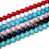 Turquoise organic multicoloured synthesized round beads, accessory handmade