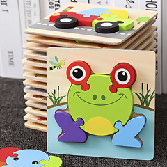 Thickened wooden 3D three-dimensional puzzle children's educational early education infant toy animal puzzle science and education toys