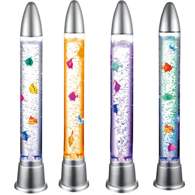 Zhejiang factory produces 50cm silent LED lamp RGB automatic color changing water column home decorations bullet bubble fish lamp