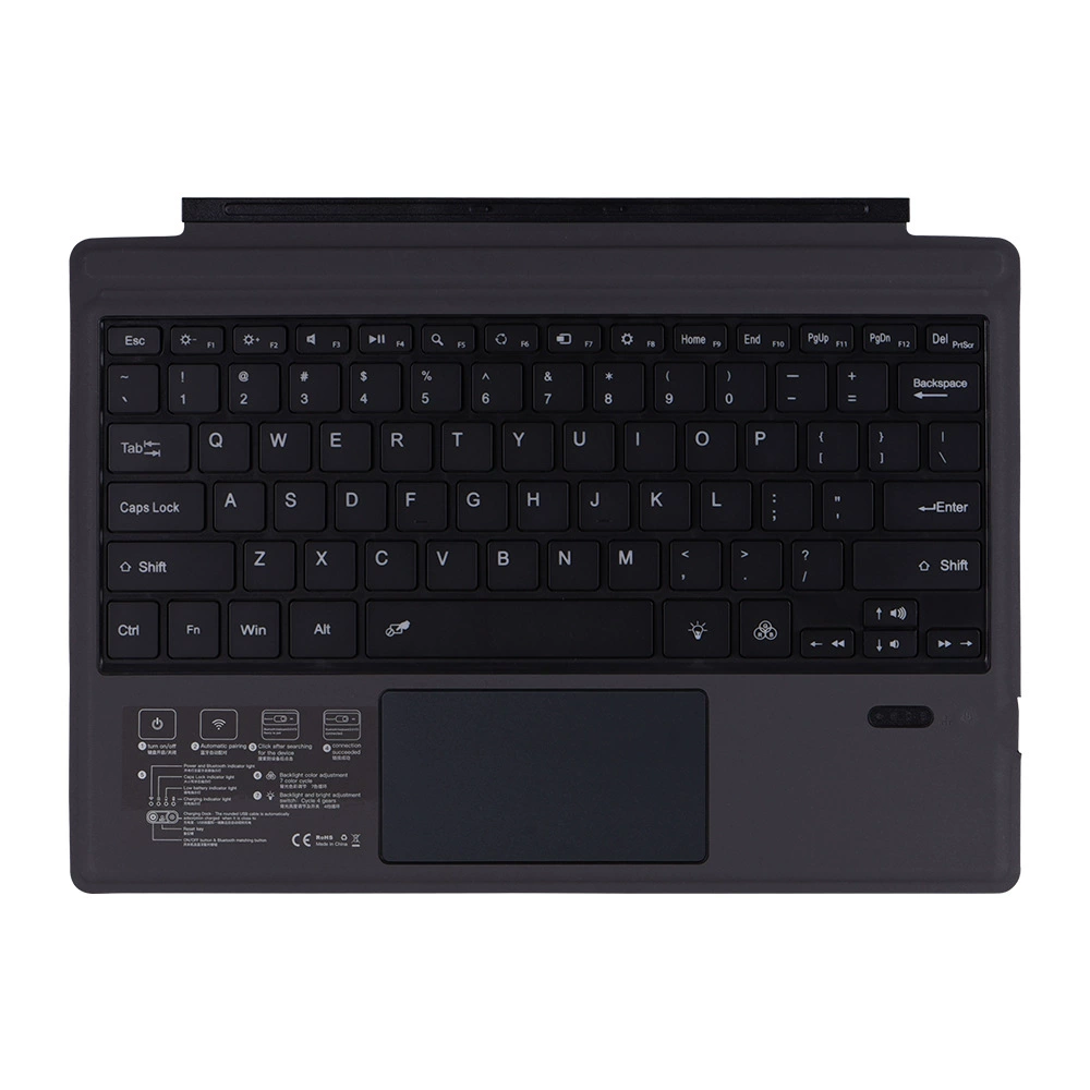 Bluetooth keyboard compatible with Surface Pro3/4/2017/5/6/7/7+, rechargeable, dark gray
