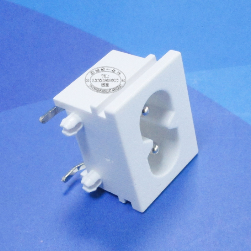 22.5*17.5 23*18两种规格中8字插座白色两芯8字尾AC电源插座DB-8