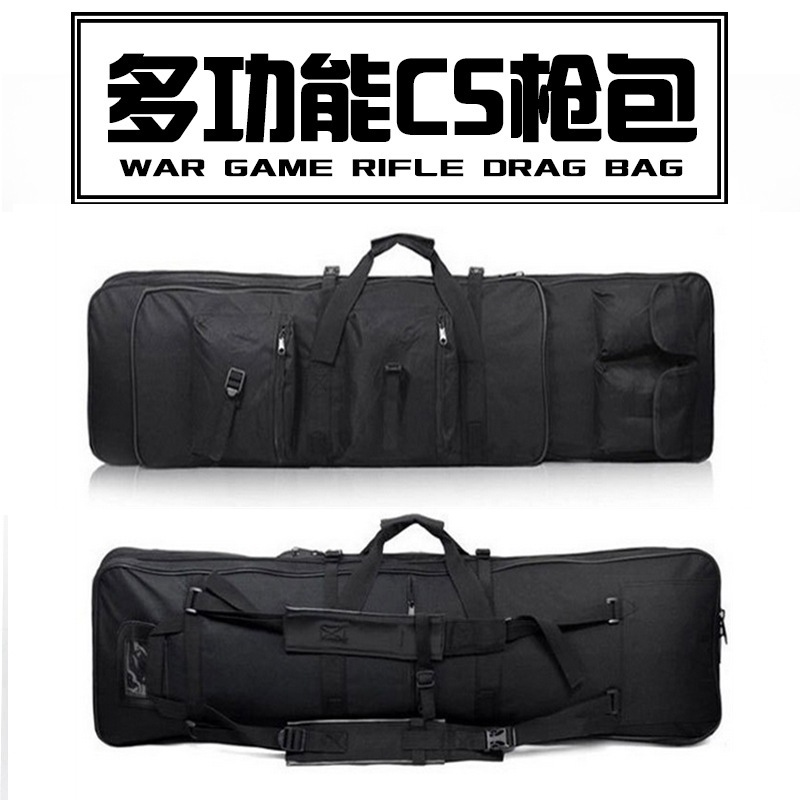 Military Fans Outdoor Tactical Fishing Gear Fishing Bag Quick-Draining Bullet Gun Fishing Platform Multi-Functional Bag Waterproof and Shock-Proof Military Fans Gun Bag