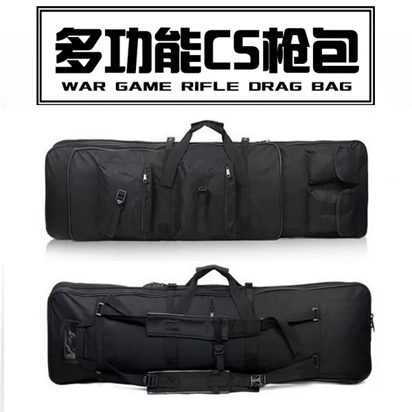 Military Fans Outdoor Tactical Fishing Gear Fishing Bag Quick-Draining Bullet Gun Fishing Platform Multi-Functional Bag Waterproof and Shock-Proof Military Fans Gun Bag
