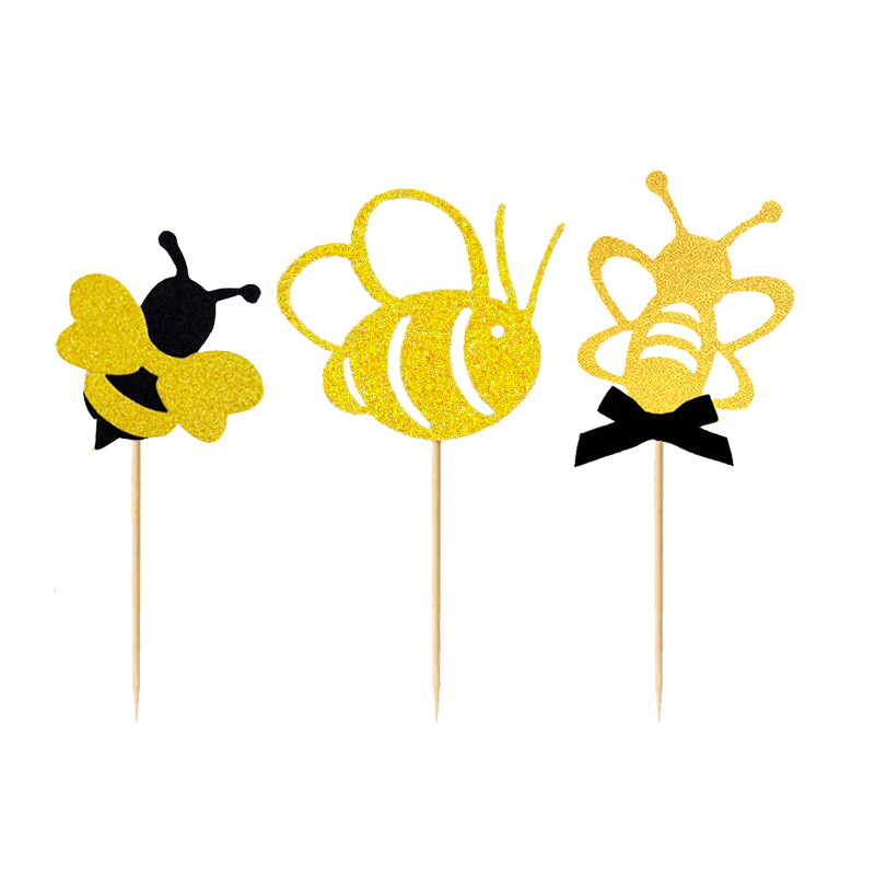 Cumpleaños del bebé ducha partido familia fiesta abeja pescado mariposa glitter pastel tarjeta inserción