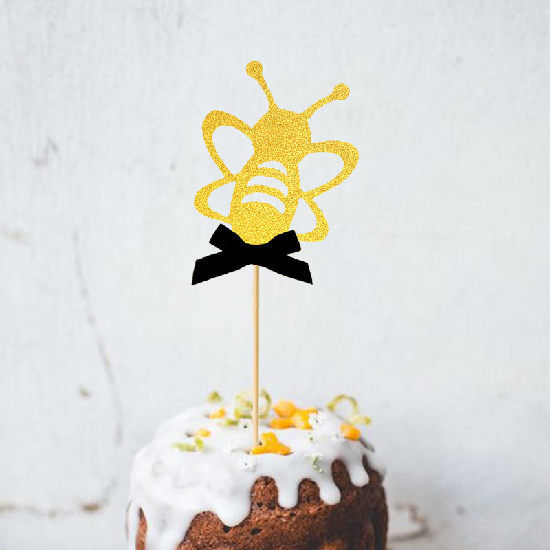 Cumpleaños del bebé ducha partido familia fiesta abeja pescado mariposa glitter pastel tarjeta inserción