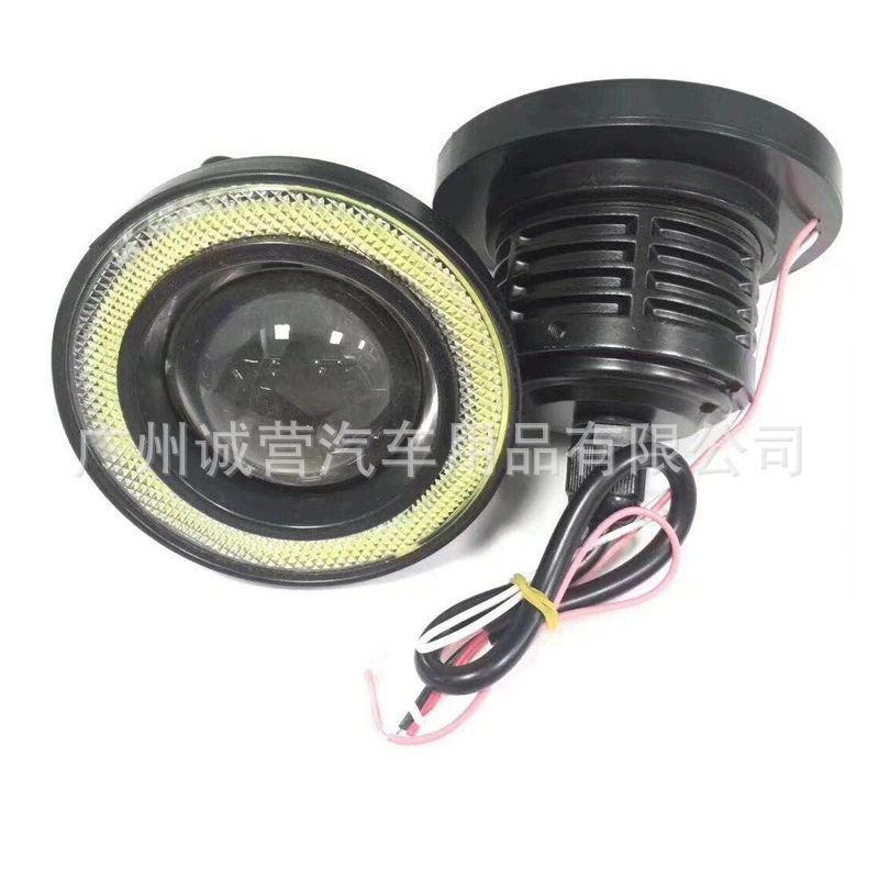 Автомобиль ангельский глаз противотуманная фара светодиодные линзы Точечный светильник COB дневной свет модификация противотуманных фар
