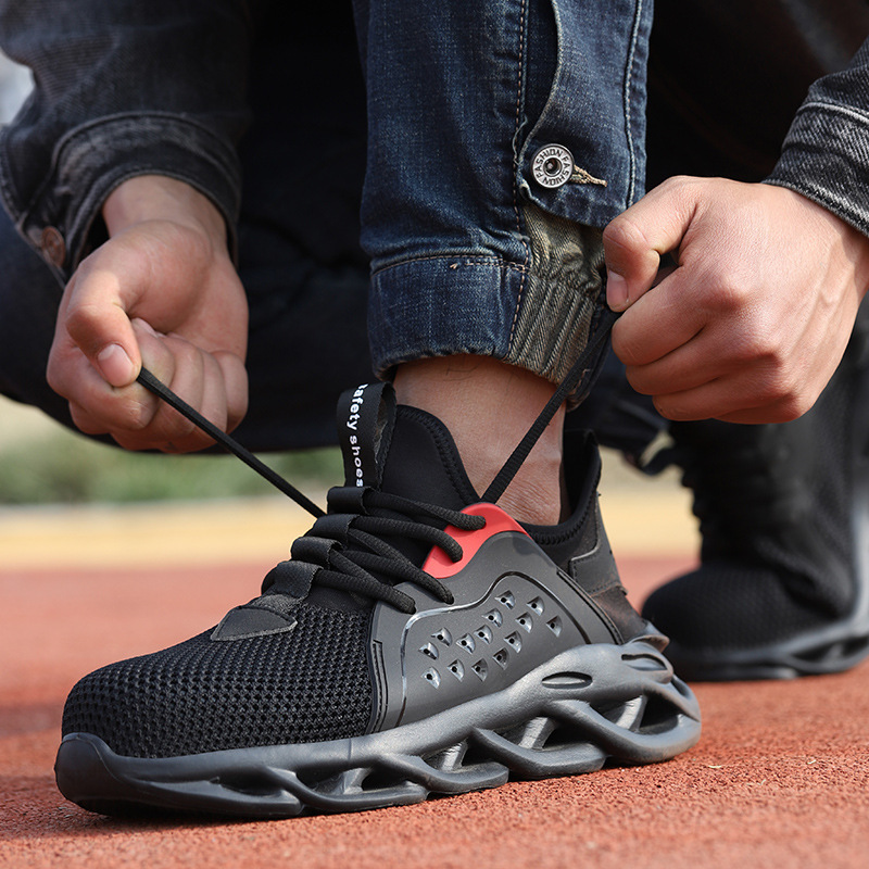 Transfronterizos zapatos de protección transpirable malla de verano de los hombres zapatos de seguridad ligeros zapatos de trabajo zapatos de seguridad