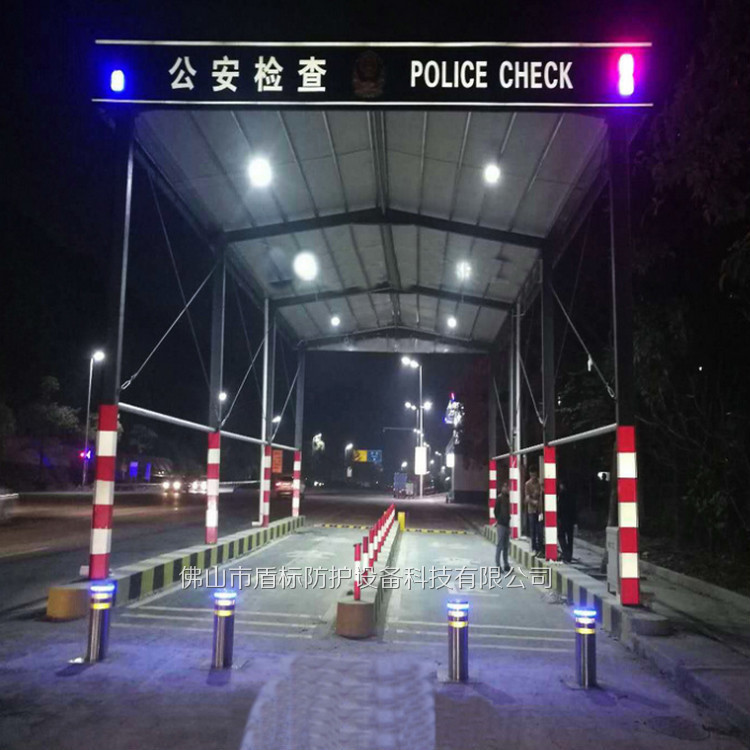 高速防撞地埋电动隐形伸缩地桩 带LED警示灯路障桩 自动防撞墩