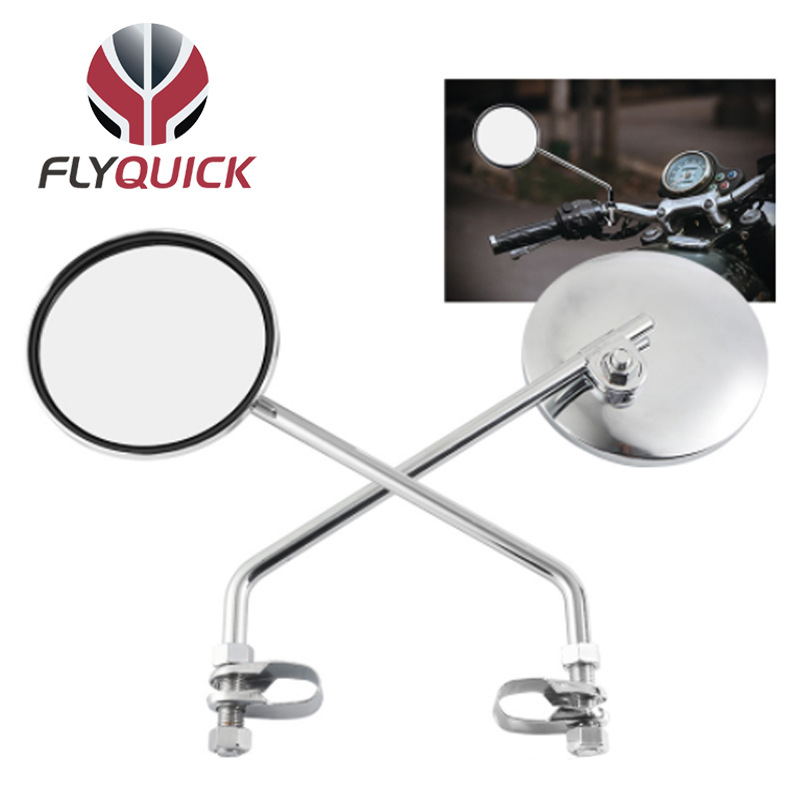 Flyquick comercio transfronterizo fábrica directa motocicleta coche eléctrico universal clásico espejo retrovisor redondo image 1