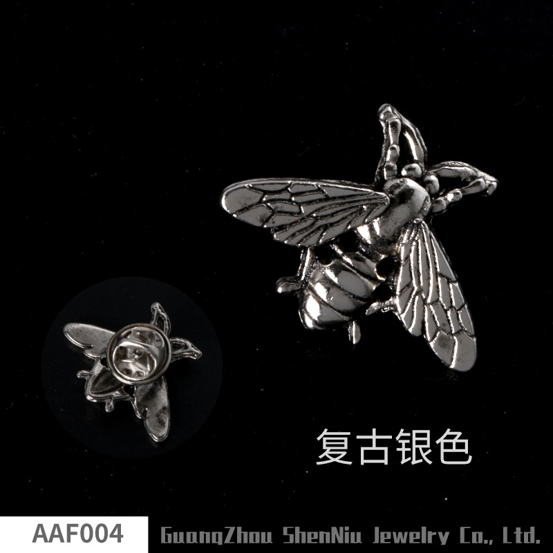 AAF004 Comercio exterior abeja vintage aleación de metal hebilla broche al por mayor/importado insecto pequeño broche