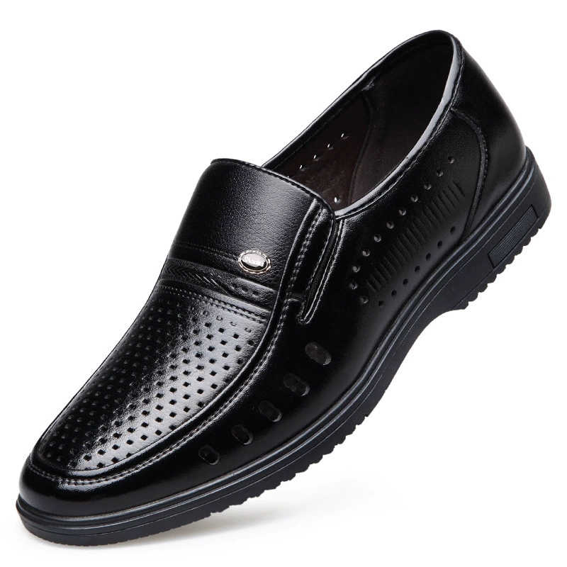 Весна и осень 2020, деловая повседневная кожаная обувь Four Seasons, Мужская официальная обувь из мягкой кожи, Мужская Рабочая обувь, полые кожаные сандалии