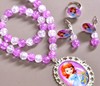 Children's cartoon accessory, pendant for princess, necklace, ear clips, set, “Frozen”