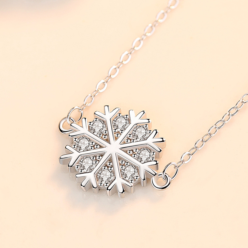 Copo de nieve collar plata esterlina las mujeres s925 clavícula cadena popular neto rojo ins simple frío estilo nicho regalo para amigos
