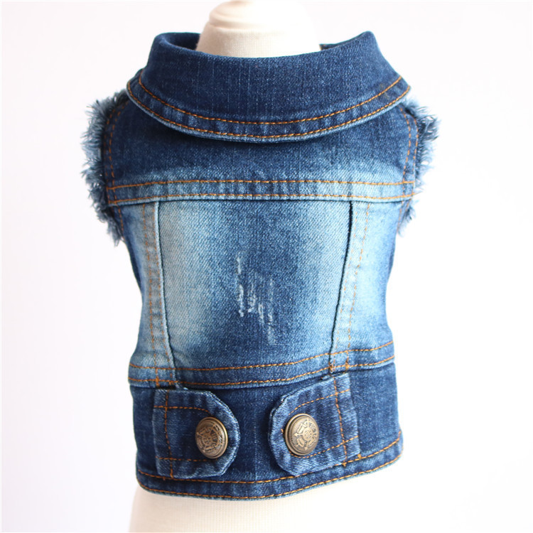 Dog Clothes Denim Vest Pet Clothes Vest Vip Bichon Pomeranian Teddy Small Size Dogs Clothing