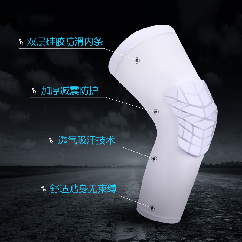 Actualizado panal de diamante baloncesto deportes rótula alta elástica transpirable adulto deportes colisión equipo de protección rodilla protección de absorción de choque