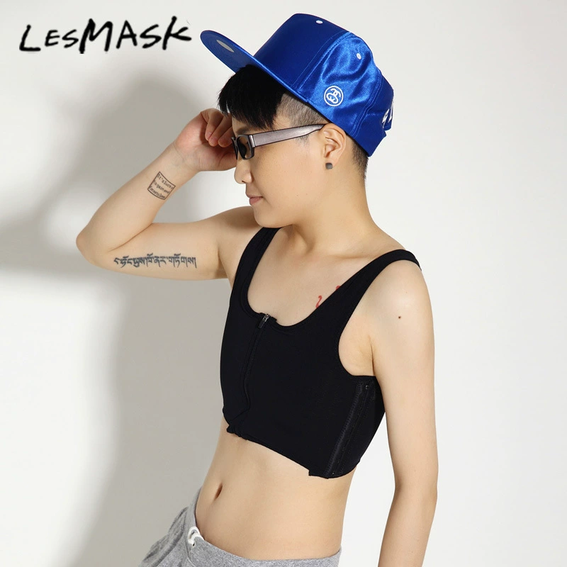 LES MASK Регулируемая повязка-бандаж с молнией на груди - дышащая, короткий дизайн для усиленной поддержки