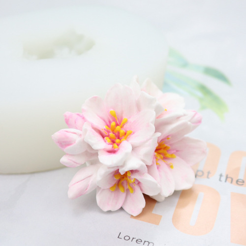 Korean version of cherry blossom silicone mold diy homemade diffuser stone car air outlet decoration handmade aromatherapy plaster mold