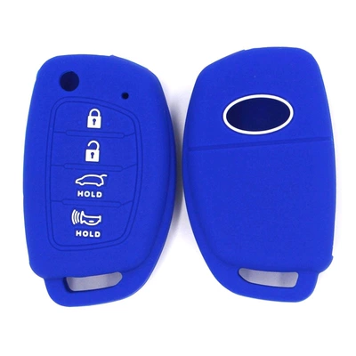 Silicone Car Key Cover Suitable Static Rod/Key Bag - dark-blue