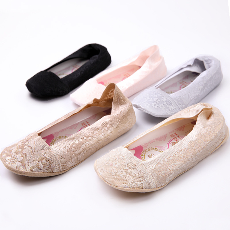 新款韩国进口袜 无痕袜 浅口隐形蕾丝硅胶船袜 防滑防脱袜子