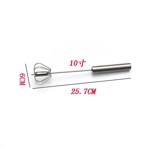 Stainless steel semi-automatic egg beater hand pressure rotating home kitchen manual egg stirring stick baking tool