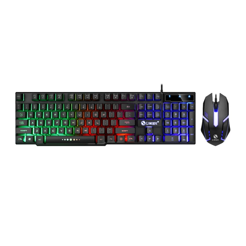 Клавиатура RGB Limei GTX300 с подсветкой и набор USB-мыши, проводной, цветная подсветка