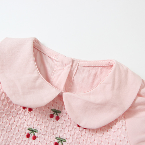 Idea Baby Jumpsuit  New Summer Romper Pure Cotton Covered Clothes Lapel Embroidered Baby Harness 9602