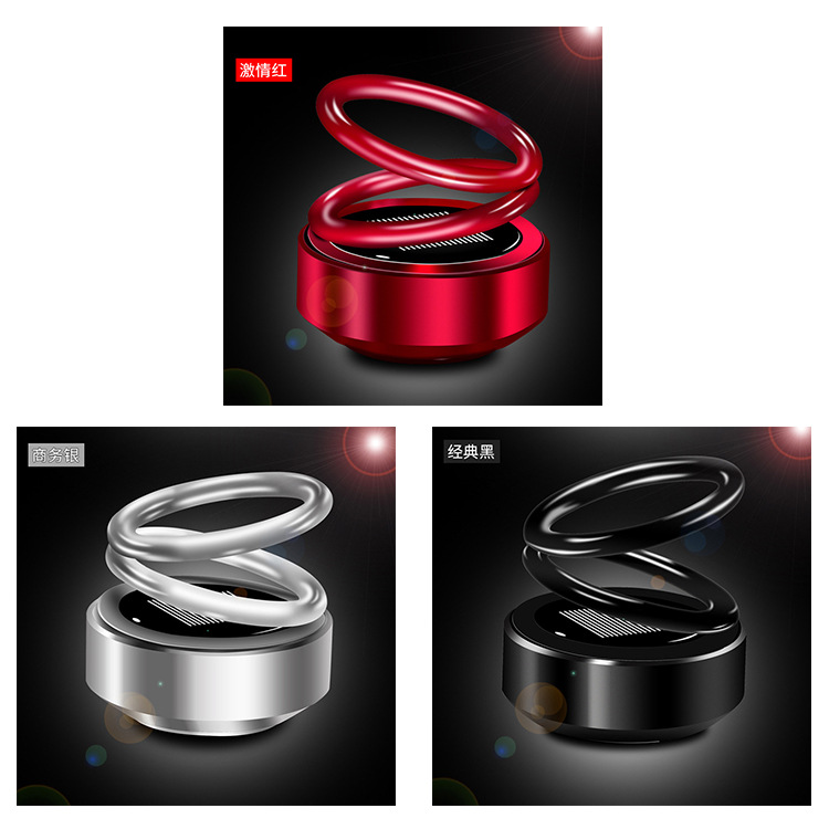 2024 solar suspensión doble anillo giratorio aromaterapia coche platillo volante aromaterapia decoración coche aromaterapia plástico