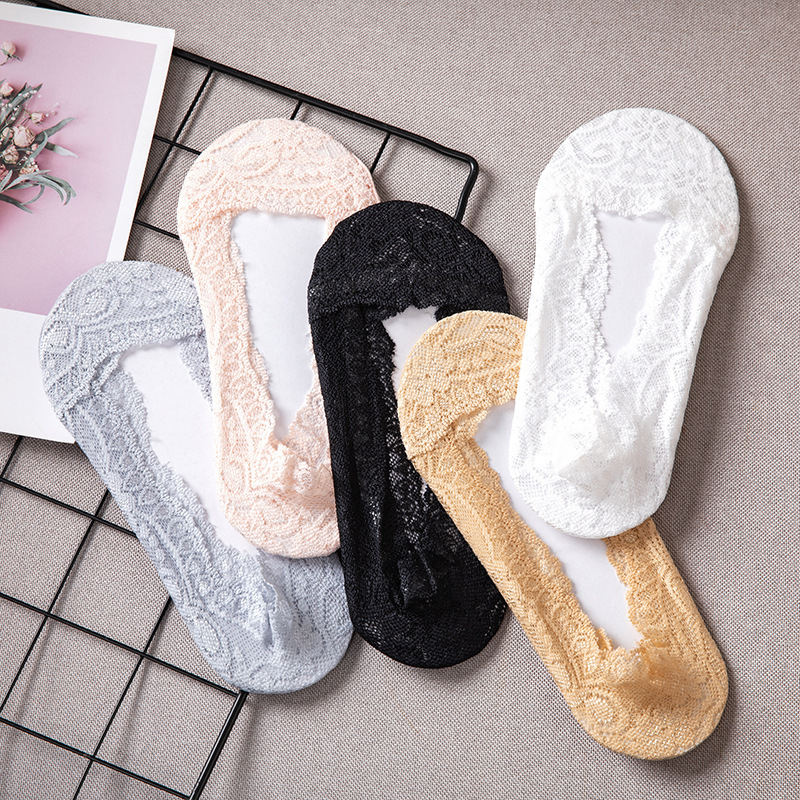 Boat socks women's ice silk socks summer thin lace socks silicone non-slip high heels magic socks shallow mouth invisible boat socks Boat socks women's ice silk socks summer thin lace socks silicone non-slip high heels magic socks shallow mouth invisible boat socks