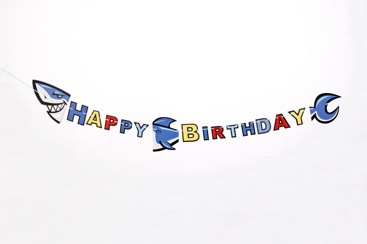 Verano océano tiburón tema Fiesta Bunting cumpleaños decoración tirar bandera diseño niños mundo submarino animal tire bandera