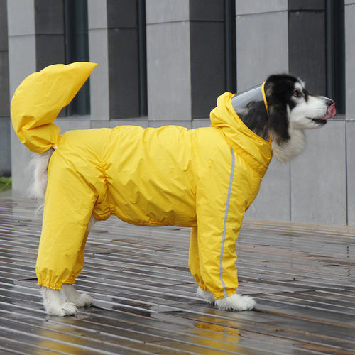 Pet It All-Inclusive Four-legged Big Dog Raincoat Golden Retriever Labrador Large Dog Dog Clothes Amazon Pet Supplies