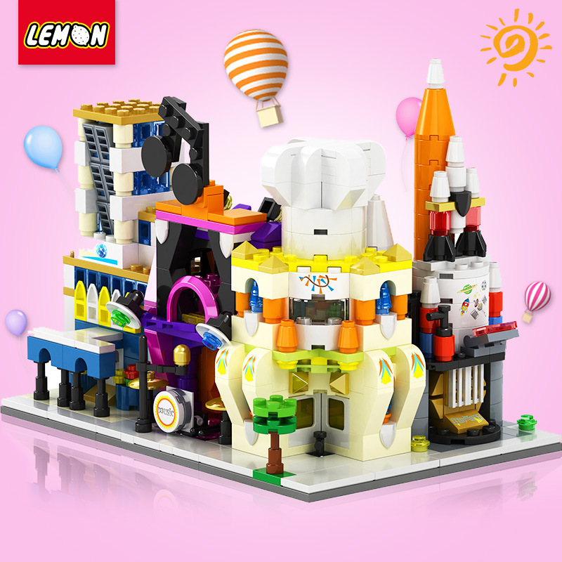 Chinese City Street Scene Children's Educational Assembly Toys for Girls, Small Particle Building Blocks, Factory Direct Delivery, Creative Assembly