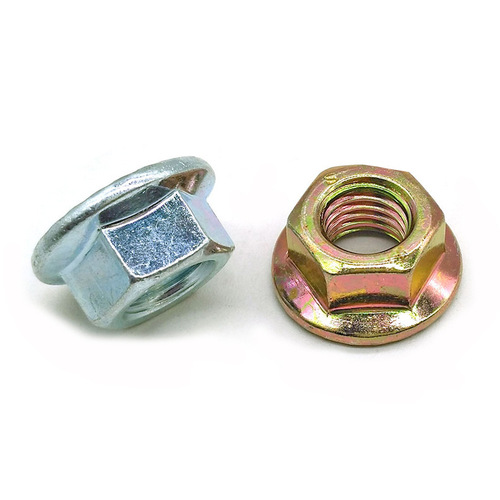 Factory direct sales flange nut hexagonal anti-slip galvanized color zinc plated screw cap with pad M3-M16