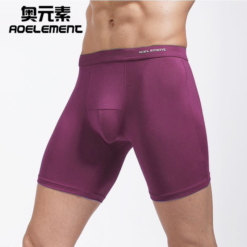 Elemento olímpico apretado ropa interior deportiva alargada pierna resistente al desgaste boxeadores transpirables de los hombres más tamaño pantalones cortos transpirables