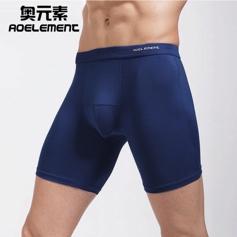 Elemento olímpico apretado ropa interior deportiva alargada pierna resistente al desgaste boxeadores transpirables de los hombres más tamaño pantalones cortos transpirables