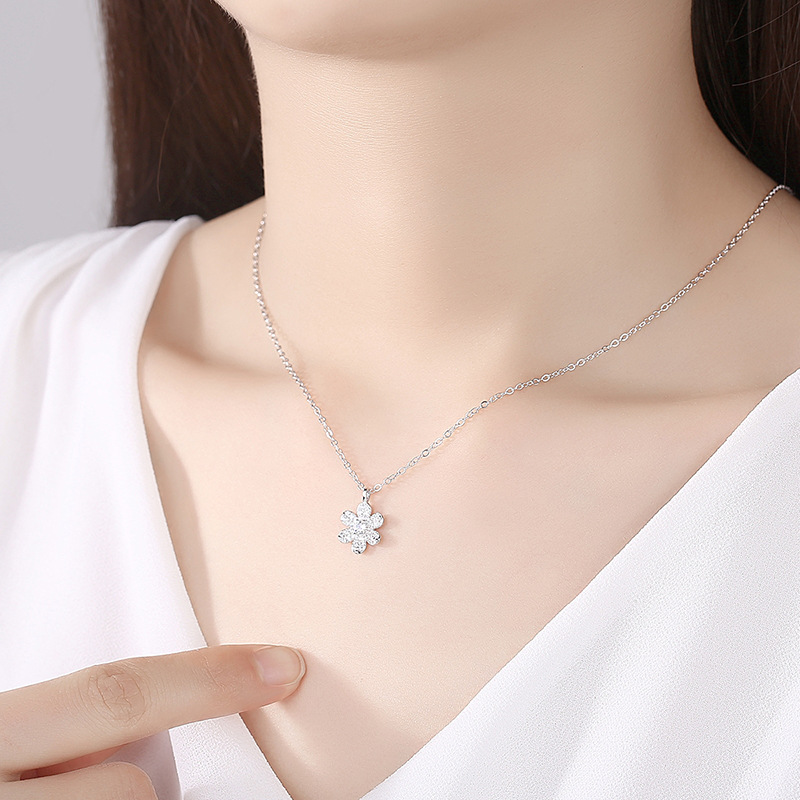 S925 collar de plata esterlina cadena clavícula femenina estilo coreano estudiante personalidad diseño elegante Mori simple Internet celebridad joyería