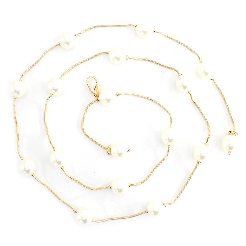 Corea del Sur moda simple vestido perla cintura cadena gancho decorativo delgada falda colgante sexy de las mujeres con entrega de una sola pieza