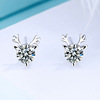 Cute small design advanced Christmas earrings, silver 925 sample, high-quality style, light luxury style