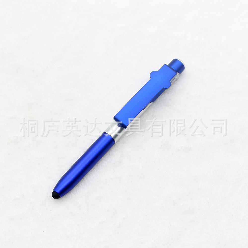 Soporte para teléfono móvil multifuncional luz LED pantalla táctil condensador herramienta bolígrafo impresión publicidad Cuatro en Uno lámpara plegable pluma